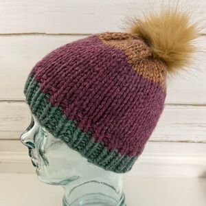 Hand-Knitted Pom Beanie | One-of-a-Kind